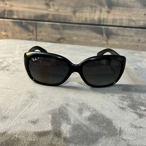 Ray-Ban Jackie OHH Black Nylon Grey Gradient Polarized 58mm Sunglasses